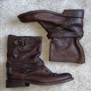 Frye Jayden cross engineer slip on Brown Leather Boots